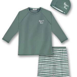 Toddler Boy 3-Pieces Swimwear Set Big Boy Swimsuit with Hat UPF 50+ Rash Guards