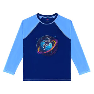 Recycled Fabric Boys UPF 50+ Swim Shirt Long Sleeve UV Rash Guard Youth Kids SPF Water Shirts for Beach Surf Tee