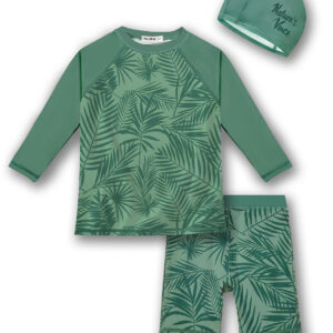 Toddler Bathing Suit Boy 3-Pieces Swimsuit Set Big Boy Swimwear with Hat UPF 50+ Rash Guards