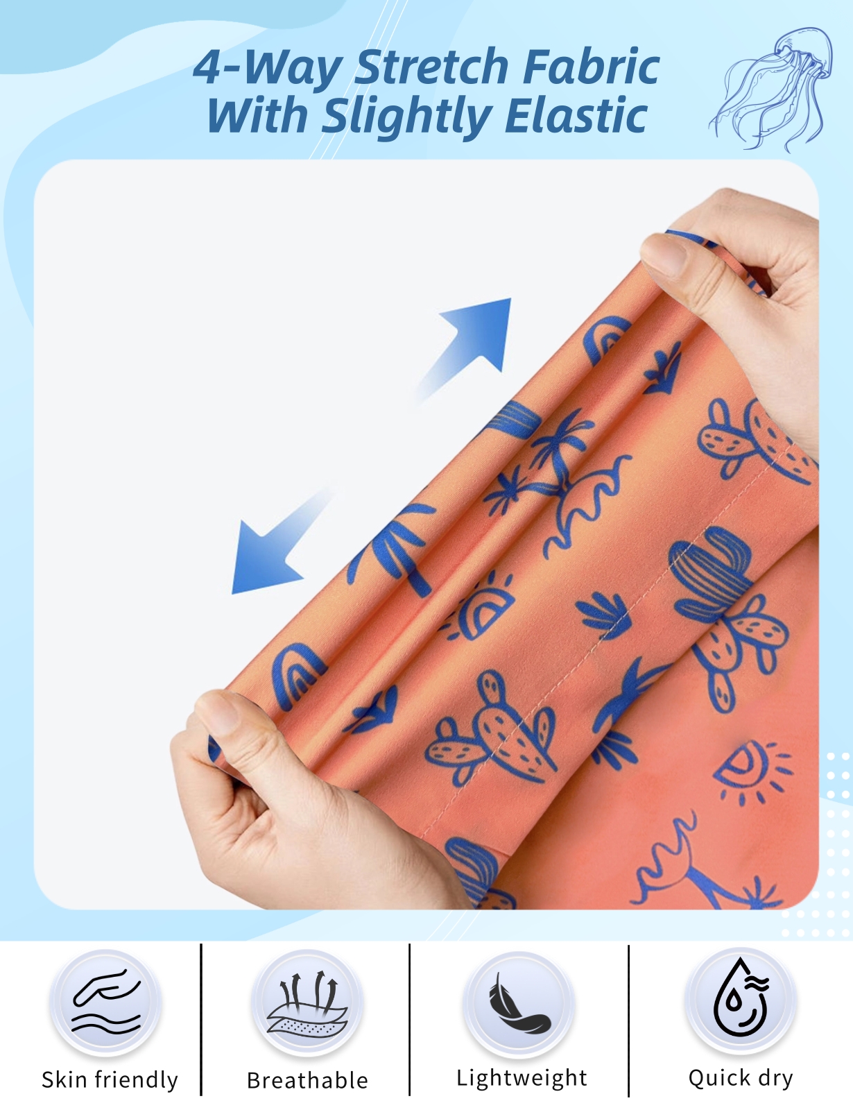 2T to 10 Years Boys Stretchy Swim Trunks Elastic Boardshort Bathing Suits Swim Shorts with Pockets - Image 3