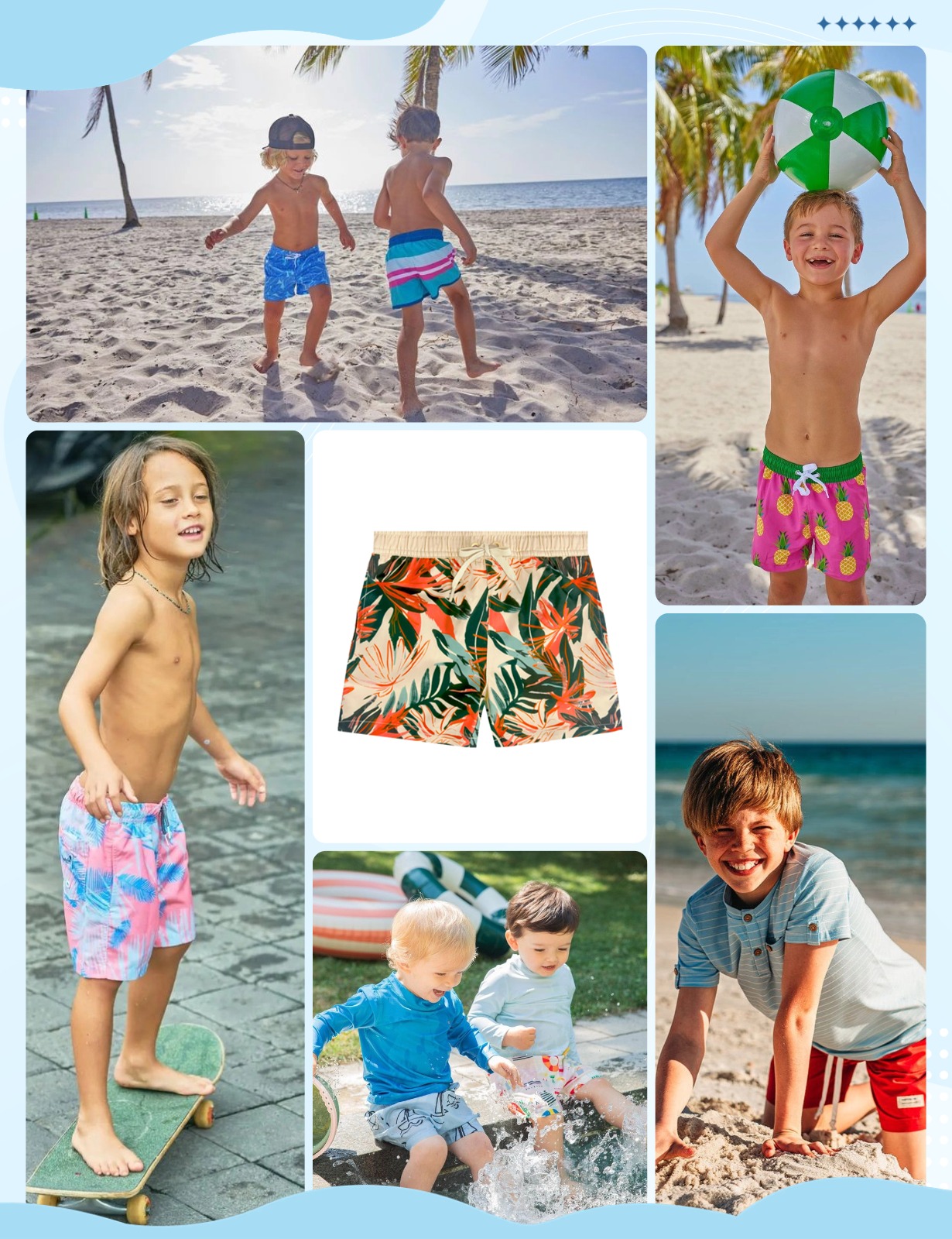 2T to 10 Years Boys Stretchy Swim Trunks Elastic Boardshort Bathing Suits Swim Shorts with Pockets - Image 6