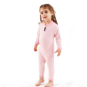 Toddler Girl Rash Guard Set Long Sleeve Baby Swimsuit Crotch Zipper UPF 50+ Bathing Suit Easy Diaper Changes