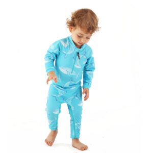 Toddler Boy Rash Guard Set Long Sleeve Baby Swimsuit Crotch Zipper UPF 50+ Bathing Suit Easy Diaper Changes