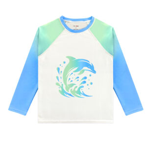 Recycled Fabric Boys UPF 50+ Swim Shirt Long Sleeve UV Rash Guard Youth Kids SPF Water Shirts for Beach Surf Tee