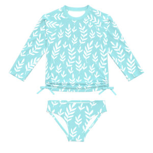 Little Girls Swimsuits Two Pieces Swimwear Rash Guard Set Long Sleeve UPF50+ Bathing Suit